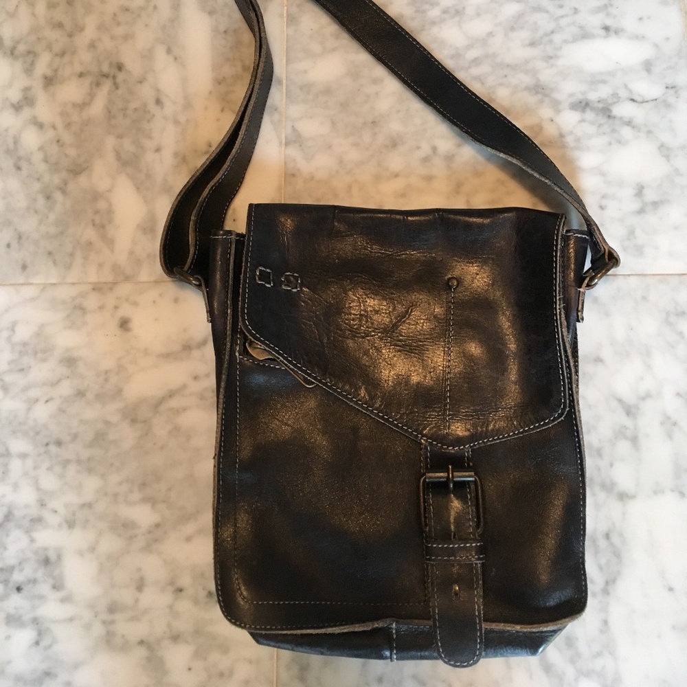 Bed Stu Black Leather Crossbody Bag